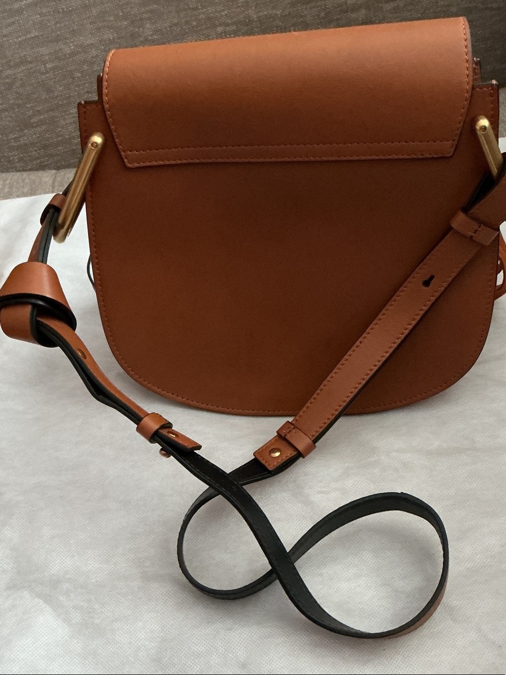Chloe Tan Leather Crossbody Bag with Multicolor Suede Fringe - Picture 8 of 9